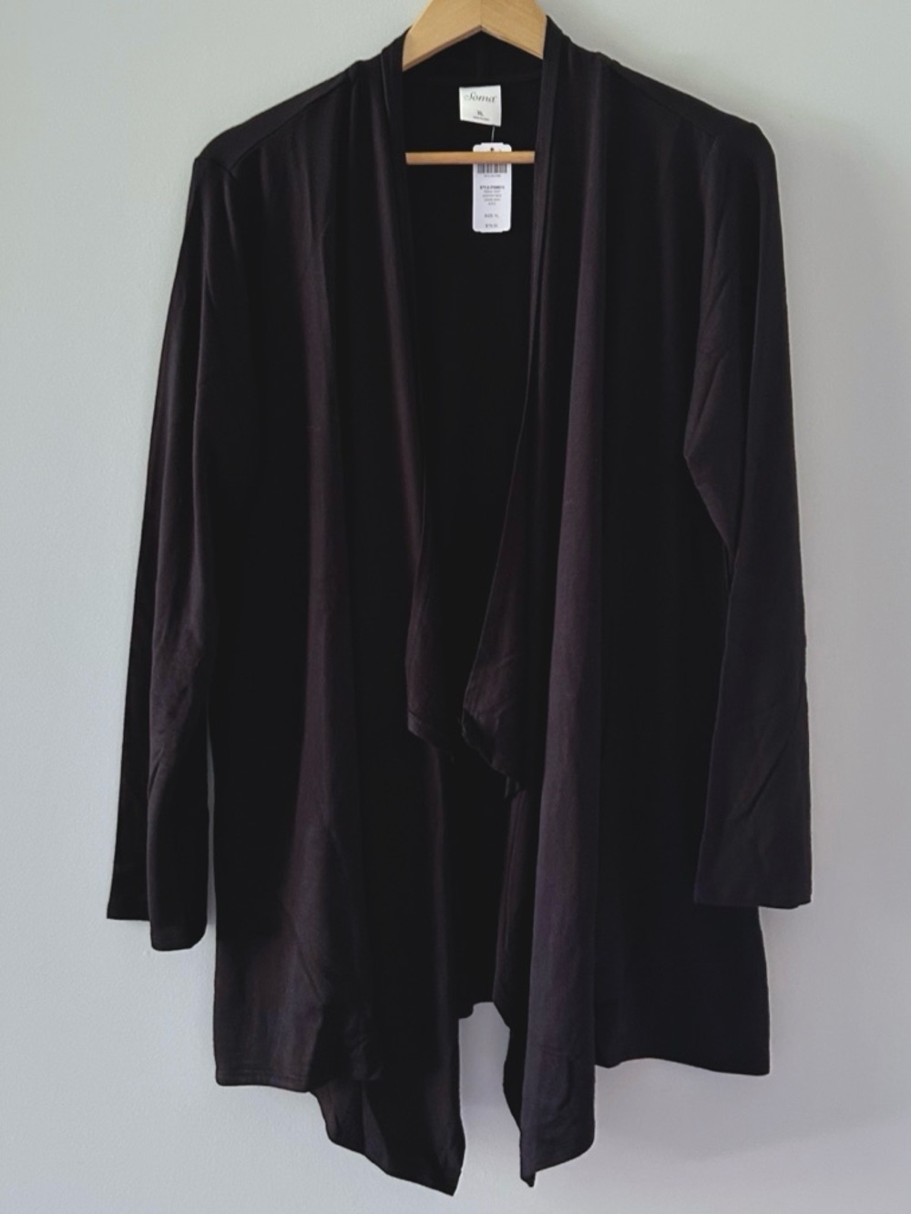 NEW Soma French Terry Lounge Wrap Women's XL Black